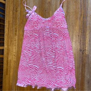 Jenni by Jennifer Moore Women XL Pink Zebra Print Intimate Lingerie Sleepwear